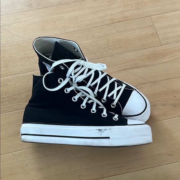 Converse Shoes - Converse Black and White Platform High-Tops